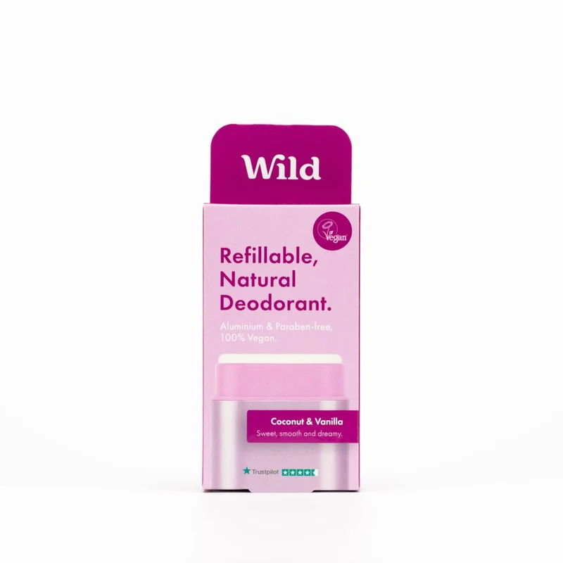 Wild Natural Deodorant Coconut & Vanilla Navulbaar 40 gram
