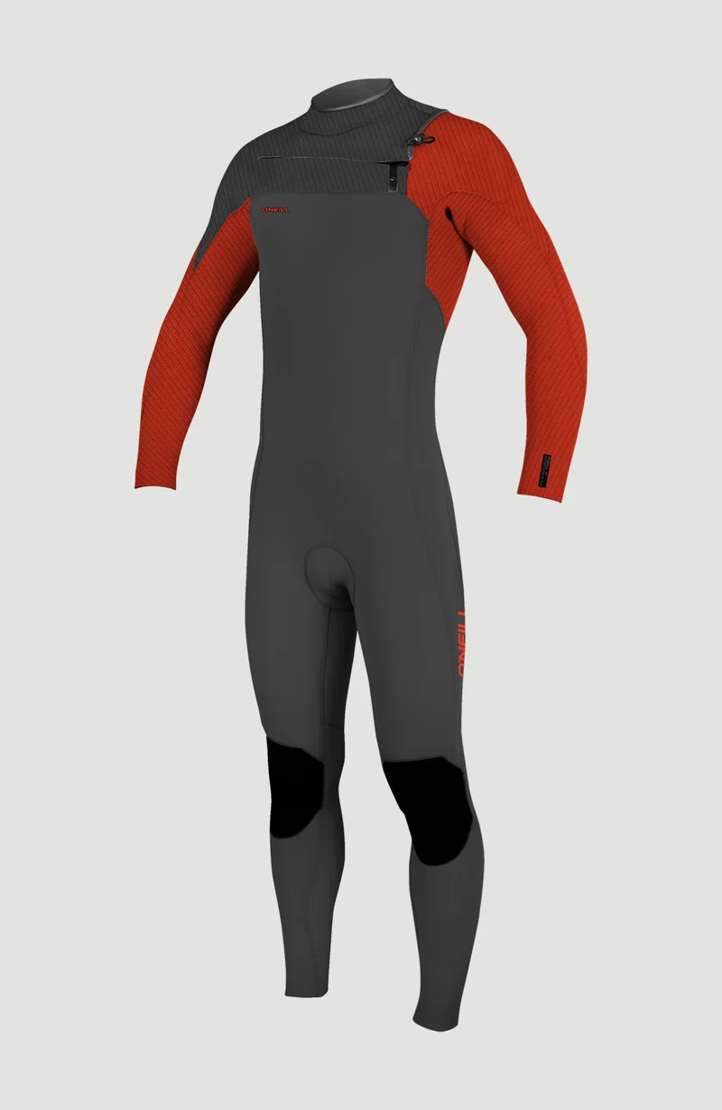 Hyperfreak Plus 5/4mm Chest Zip Full Wetsuit | RAVEN/RAVEN/FIRE RED