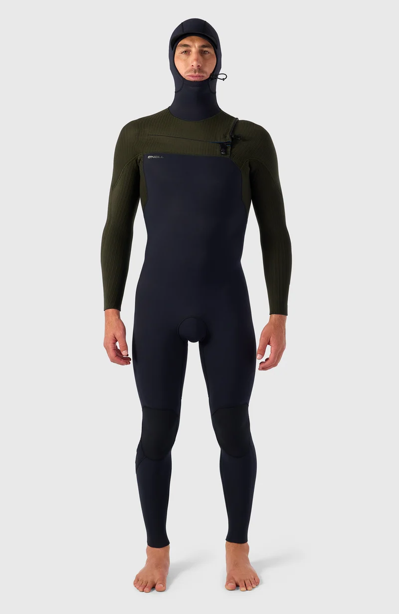 Hyperfreak Plus 5/4mm Chest Zip Full Wetsuit w/Hood | BLACK/BLACK