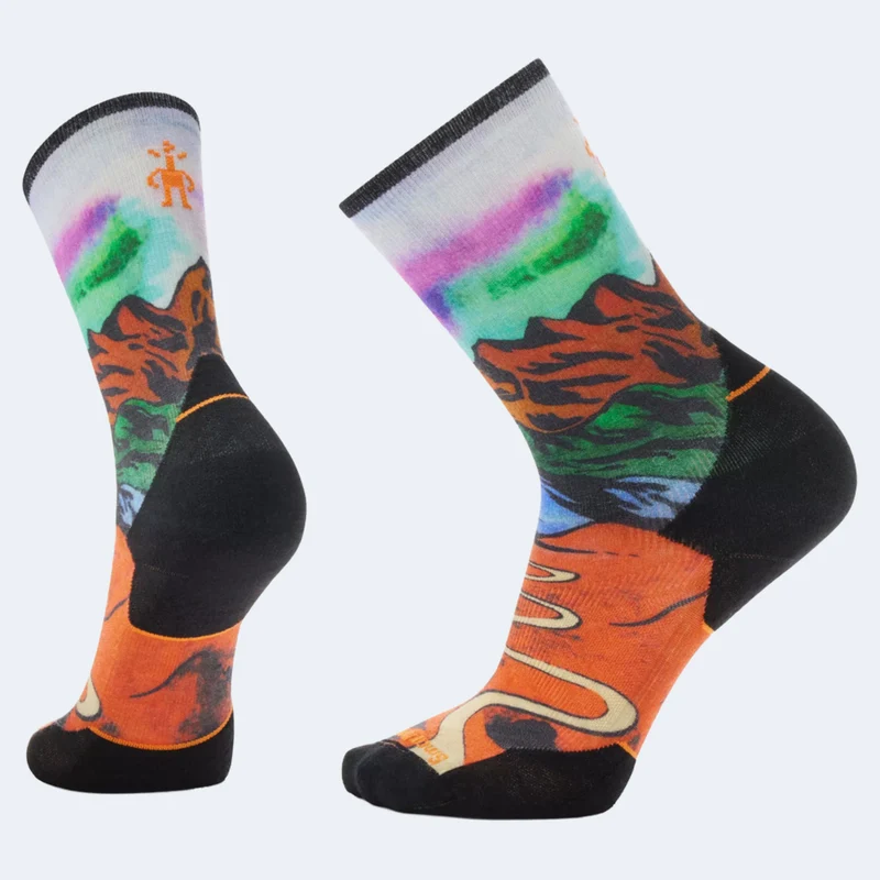Smartwool Trail Run Targeted Cushion Singletrack Print Men's Crew Socks