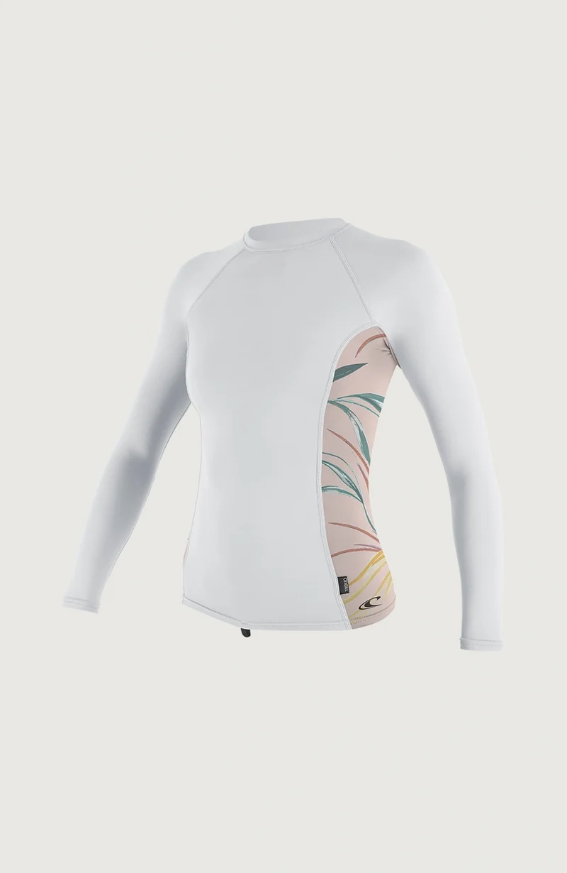 Skins Side Print Long Sleeve Rash Guard | White
