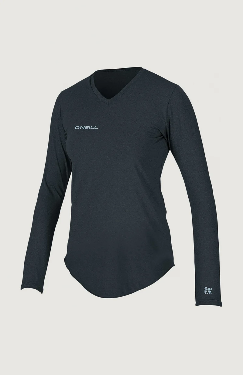 Hybrid L/Slv V-Neck Sun Shirt | Midnighter Black