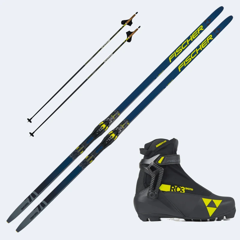 2027 Fischer Aerolite Skate 70 Skis with Fischer RC3 Skate Boots and Poles