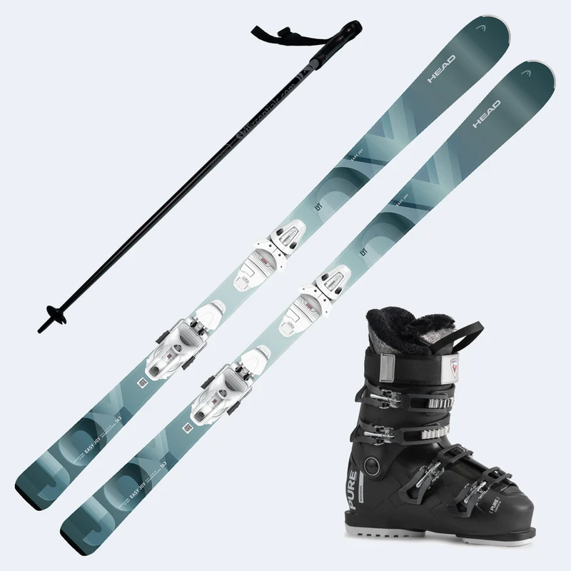 2026 Head Easy Joy Women's Skis with Rossignol Pure Comfort 60 Boots and Poles