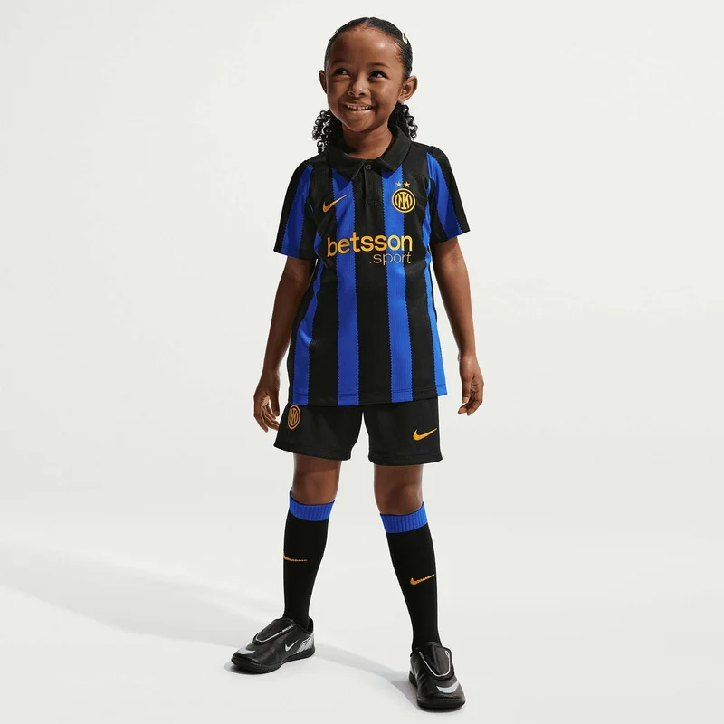 Inter Milan 2026 Stadium Thuis driedelig replicavoetbaltenue voor kleuters